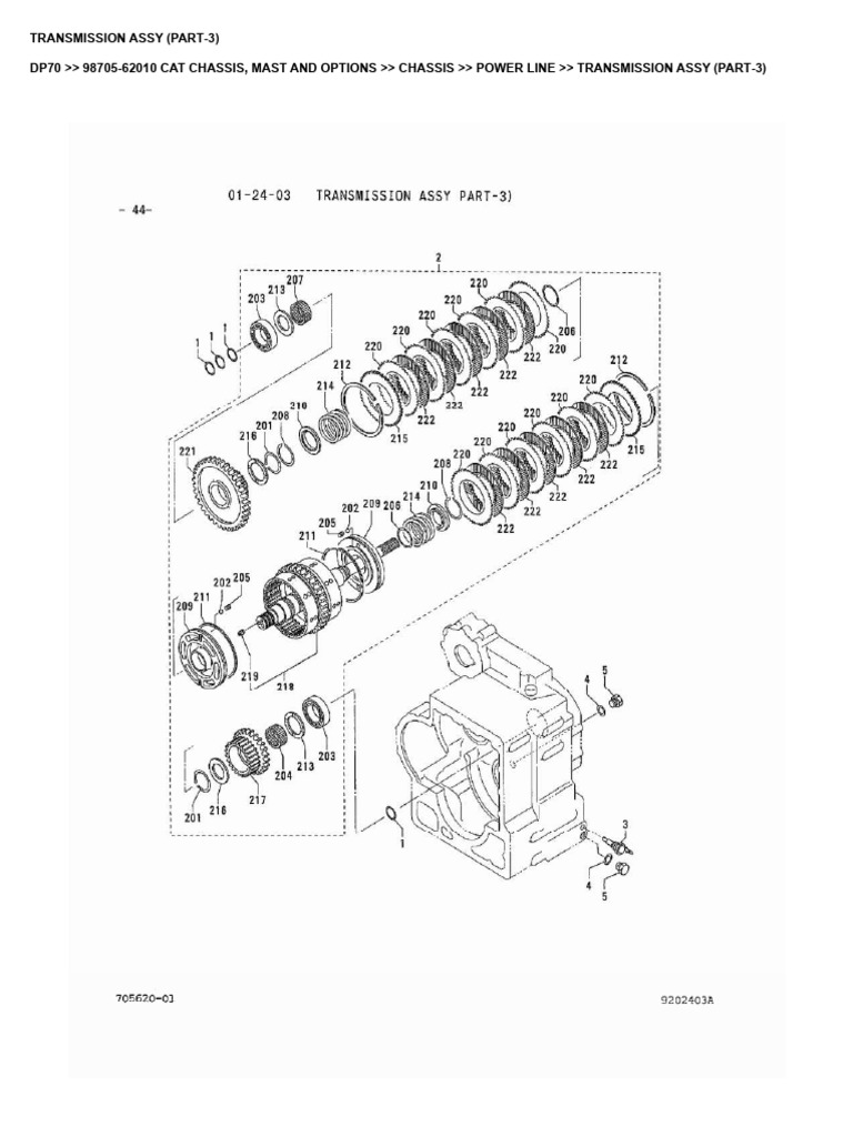 DP70 Transmission Assembly Parts List | PDF | Clutch | Automotive ...