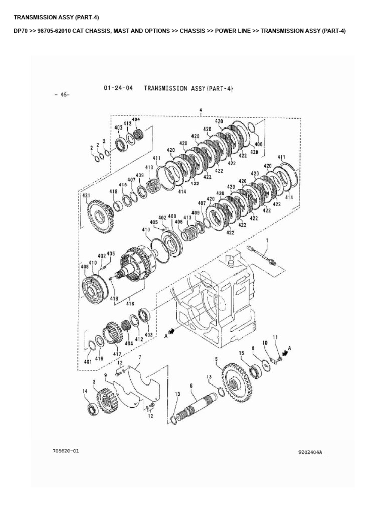 DP70 Transmission Assembly Parts List | PDF | Clutch | Mechanical ...