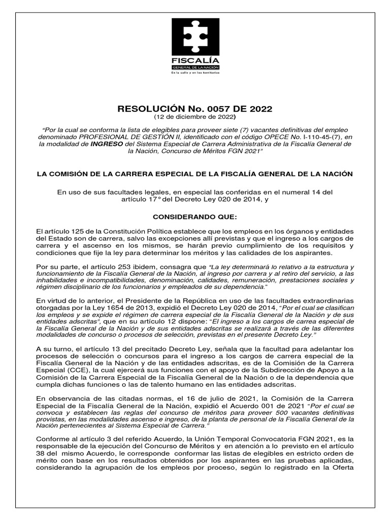 Res. 0057 I 110 45 7 | PDF | Gobierno