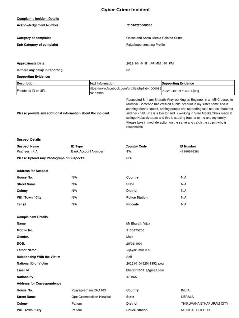 Complaint Detail 21510220008530 | PDF | Cyberspace
