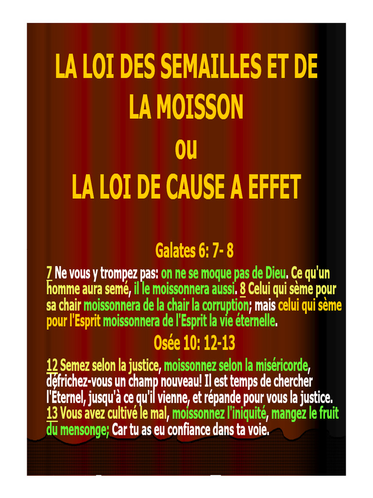 La Loi des Semences et de la Moisson | PDF | Pardon | Amour