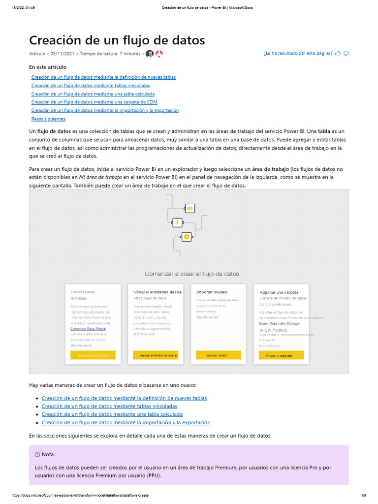 01.MSFT1.Español Creación de Un Flujo de Datos - Power BI - Microsoft ...
