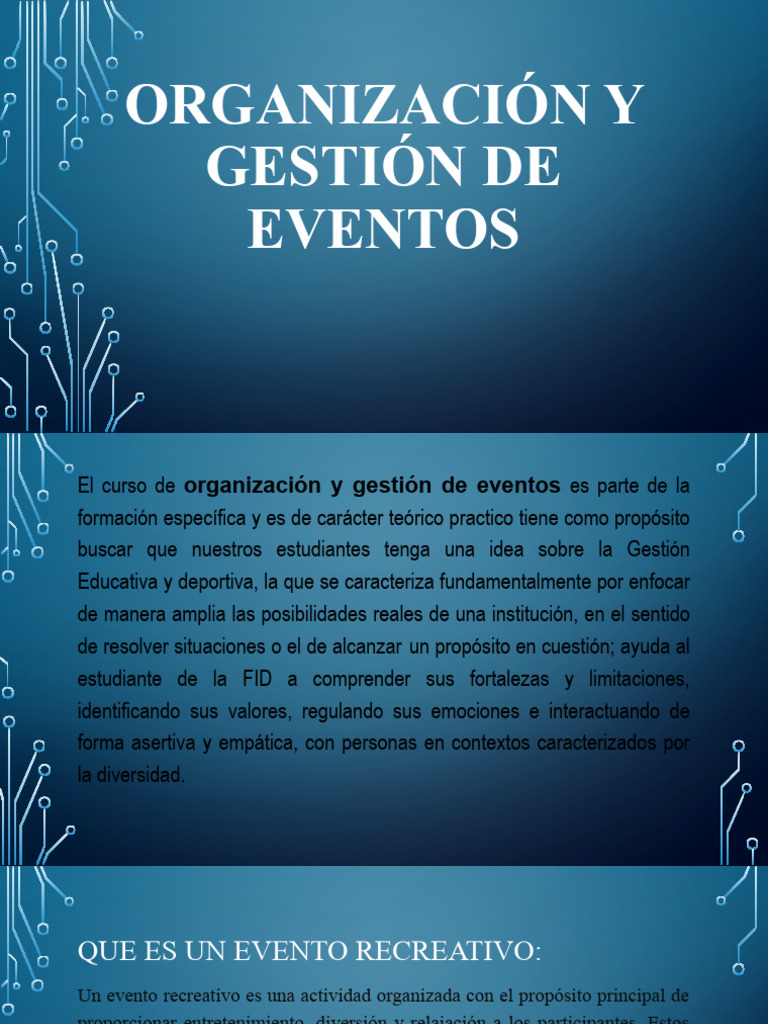 Organización y Gestión de Eventos Ppt | Descargar gratis PDF | Deportes ...