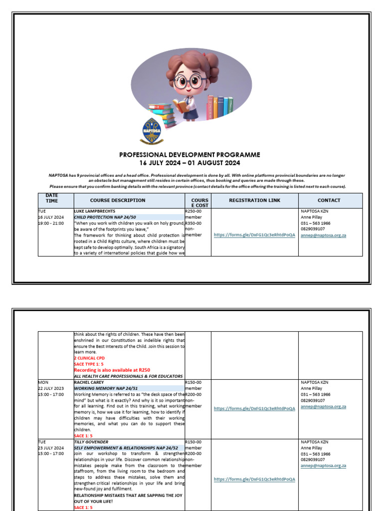 Professional Development Program 16 July - 01 August 2024 | PDF