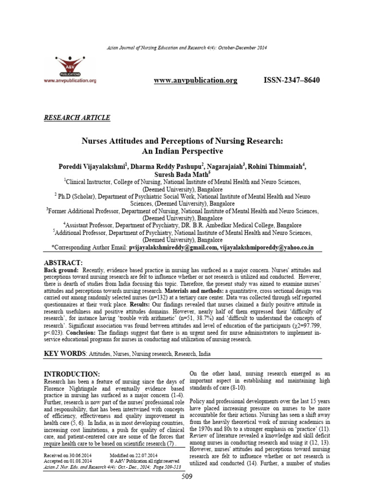 Nurses Attitudes And Perceptions Of Nurs Pdf Psychiatry Nursing