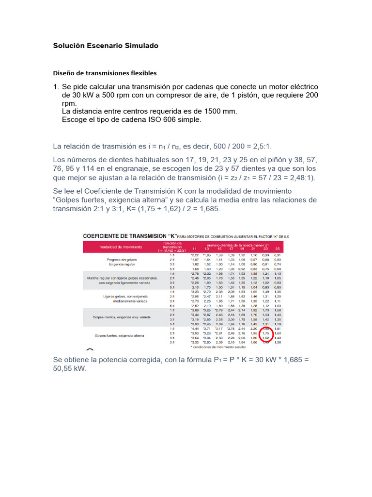 Diseño de Transmisión por Cadenas ISO 606 | PDF | Métodos y materiales ...