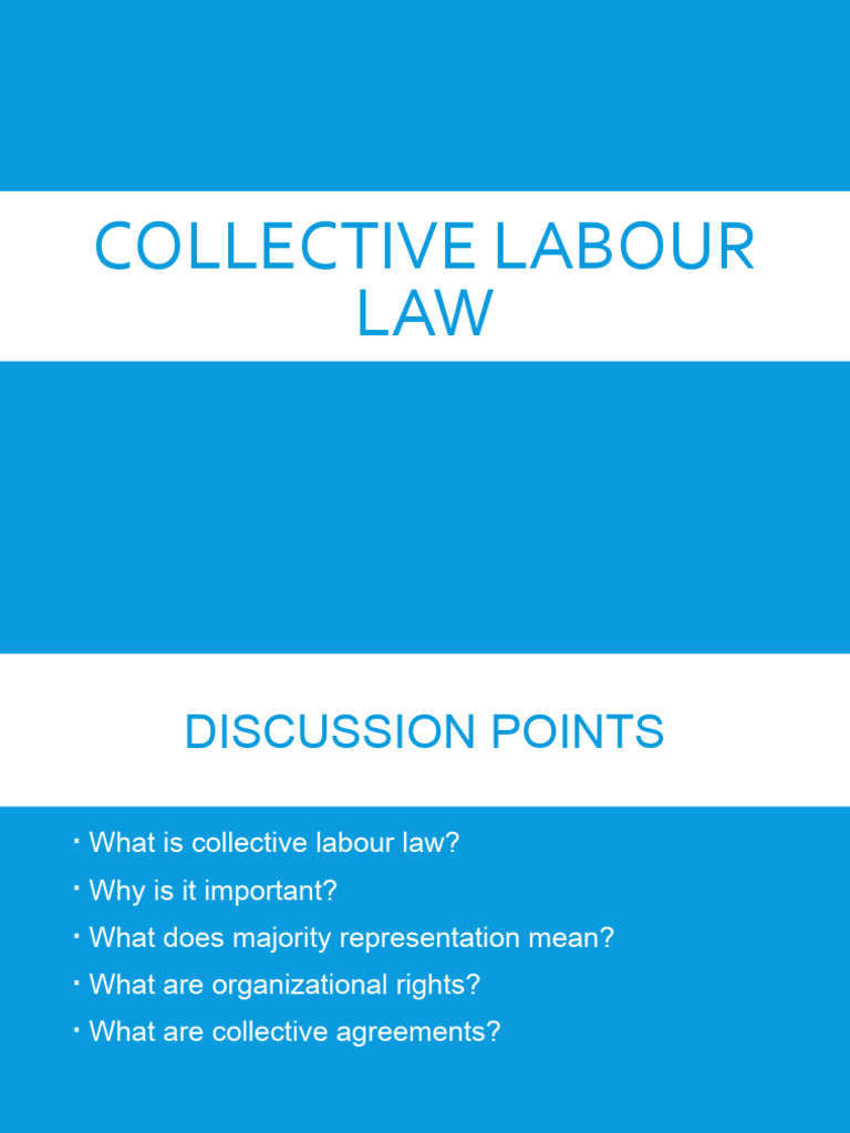Collective Labour Law 2 Pdf Trade Union Employment