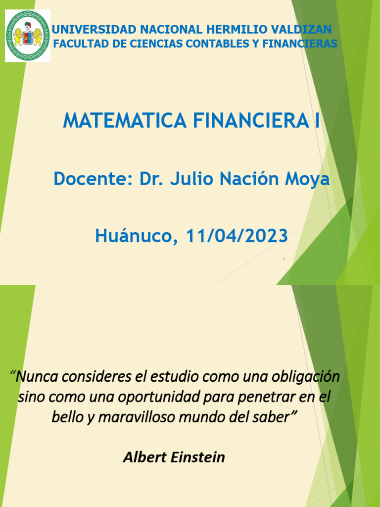 Fundamentos de Matemática Financiera | PDF | Interés | Finanzas Matemáticas