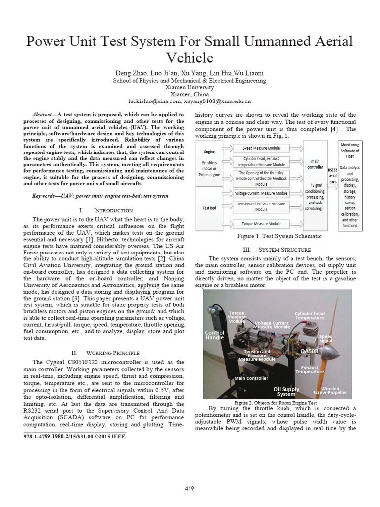 UAV Power Unit Testing System | PDF | Engine Technology | Vehicle Parts