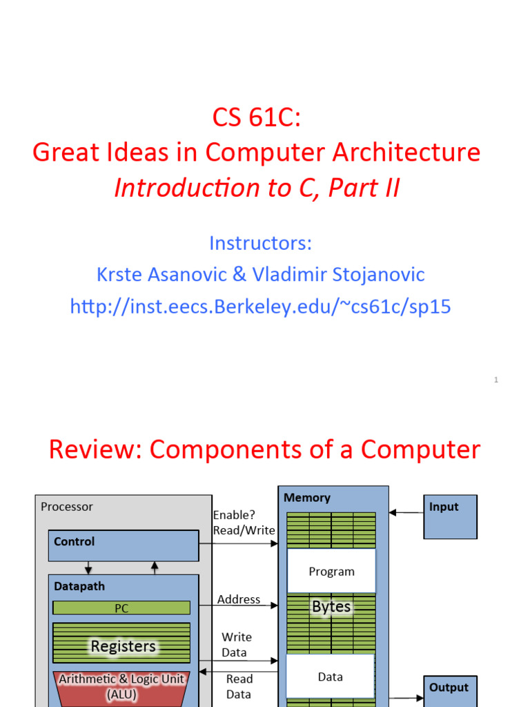 2015Sp CS61C L03 Kavs C2 1up | PDF | Pointer (Computer Programming ...