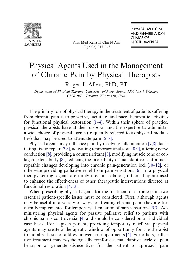 Physical Agents for Chronic Pain Management | PDF | Ultrasound | Pain