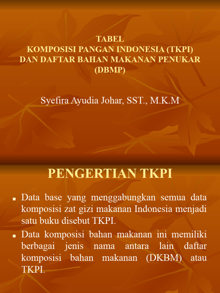 Tabel Komposisi Pangan Indonesia | PDF