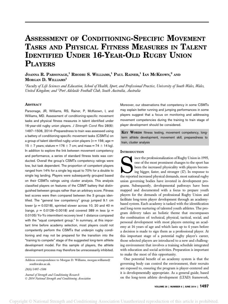 Assessment of Conditioning-Specific Movement | PDF | Anatomical Terms ...