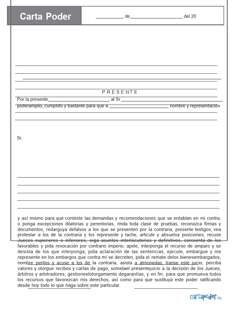 Cart A Poder | PDF
