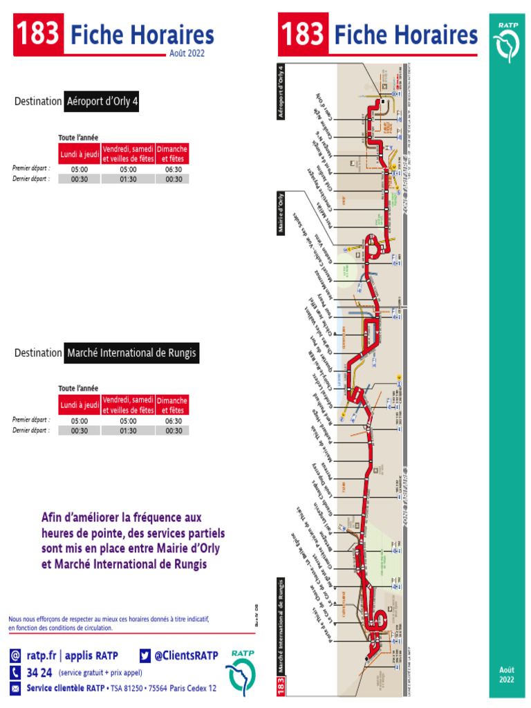Horaires du bus 183 vers Orly | PDF | Transport public | Autobus
