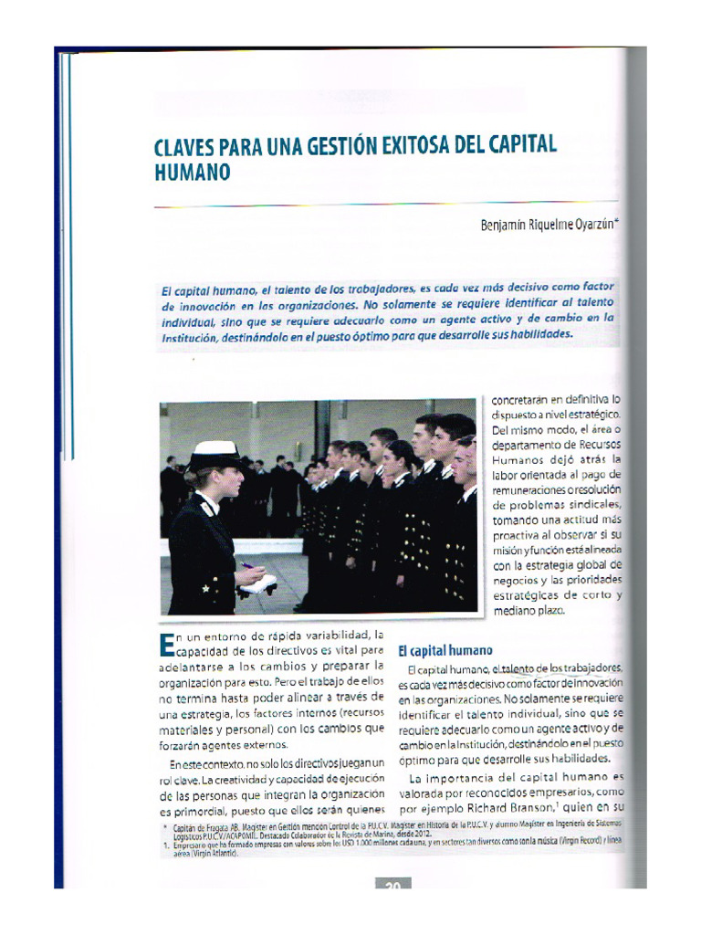 Claves Para Una Gestion Exitosa Del Capital Humano Pdf