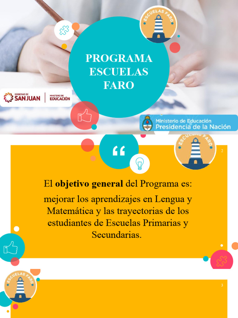 PROGRAMA ESCUELAS FARO Power Point Presentación 28 de Marzo | PDF ...