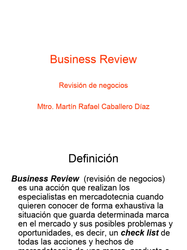 Guía Completa para Business Review | PDF | Marketing | Producto (Negocio)