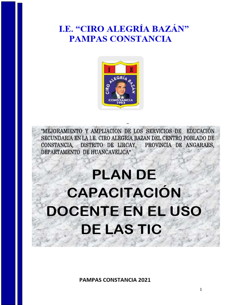 Plan de Capacitacion Docente en El Uso de Las Tic | PDF | Tecnología de ...