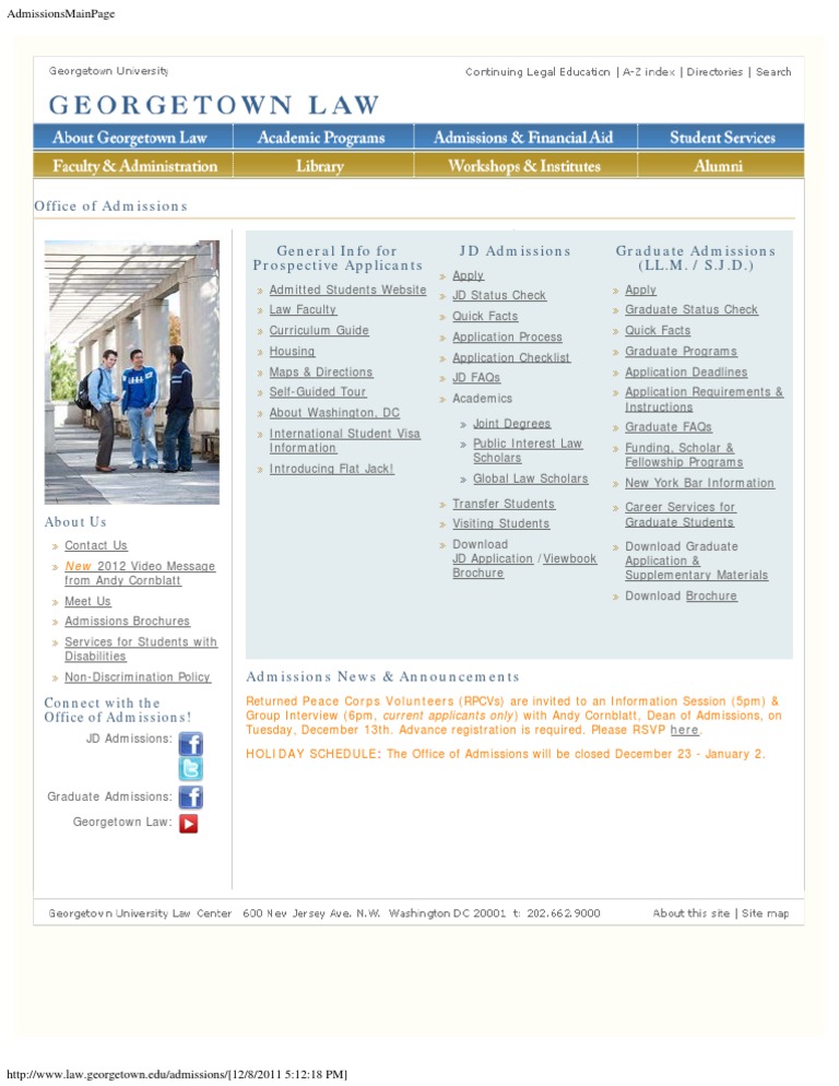 Georgetown Law Admissions Overview | PDF | Career & Growth