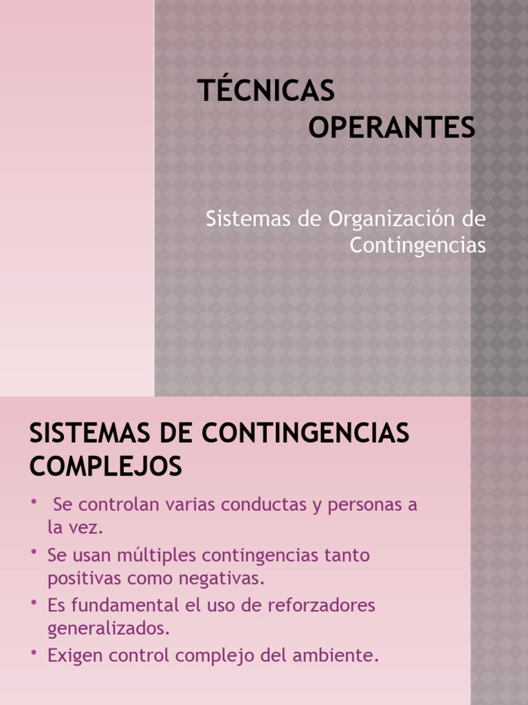 Técnicas Operantes y Economía de Fichas | PDF | Reforzamiento | Sicología