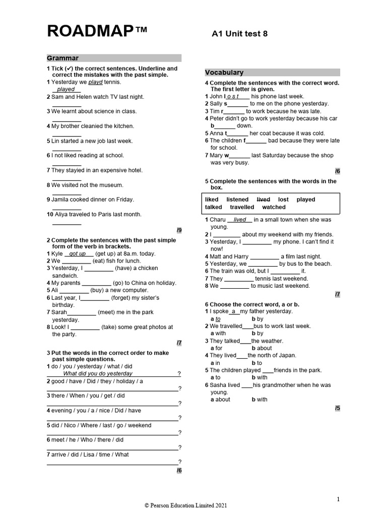 Unit Test 8 Word Pdf