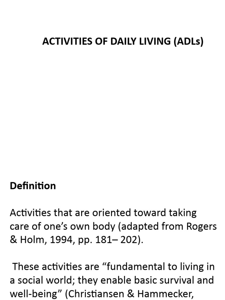 Activities of Daily Living PDF Hygiene