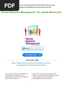 (PDF Download) Human Resource Management, 15e Joseph Martocchio Fulll Chapter