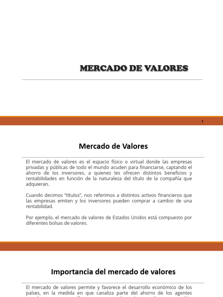 Introducción al Mercado de Valores | PDF | Bolsa de Valores | Bolsa