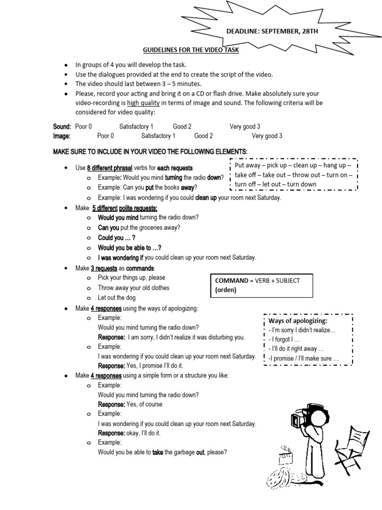 Guidelines For The Video Task | PDF | Grammar | Linguistic Morphology