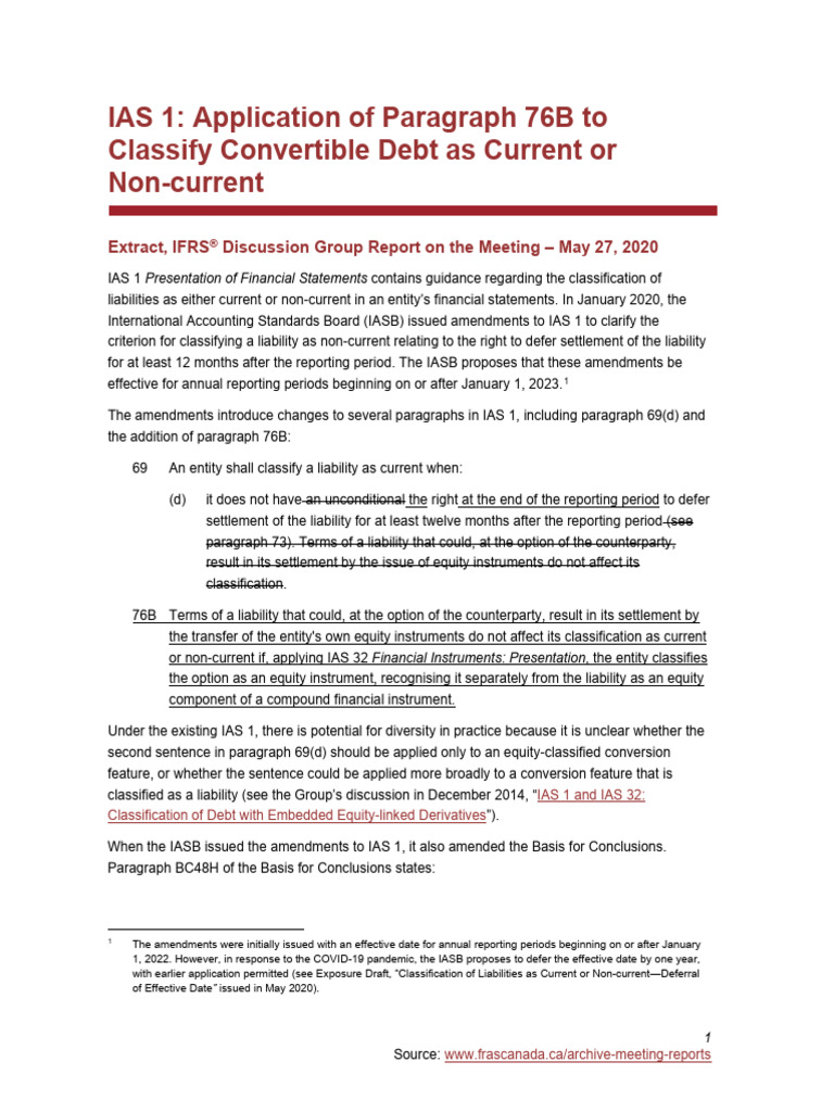 Application of Paragraph 76B | PDF | International Financial Reporting ...