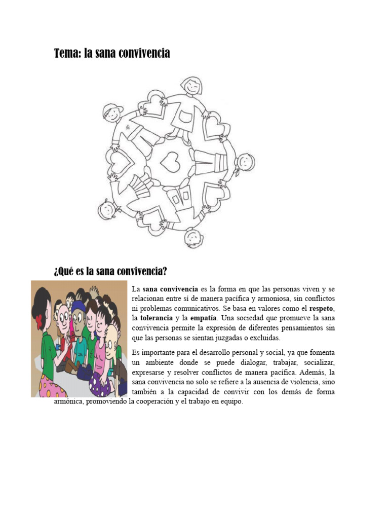 La Sana Convivencia Pdf Comunicación Empatía