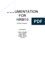 Documentation FOR HRM10: (China Cuisine)