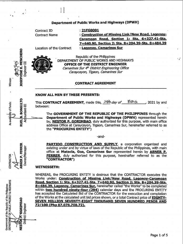 Contract (21FG0001) | PDF