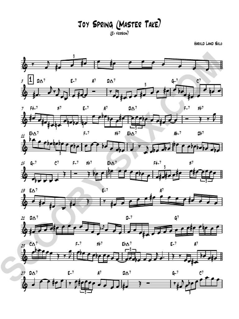 Joy Spring Master Take - Eb | PDF