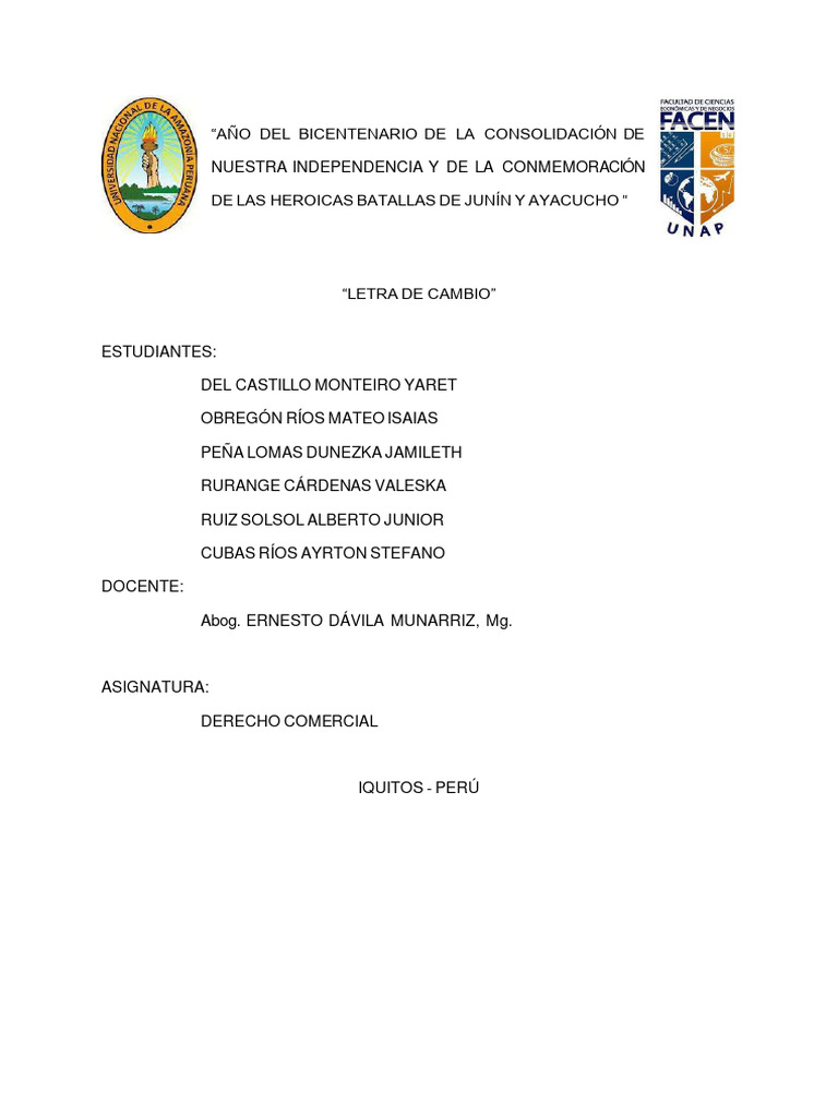 Letra de Cambio: Guía Completa y Uso | PDF | Pagaré | Comercio