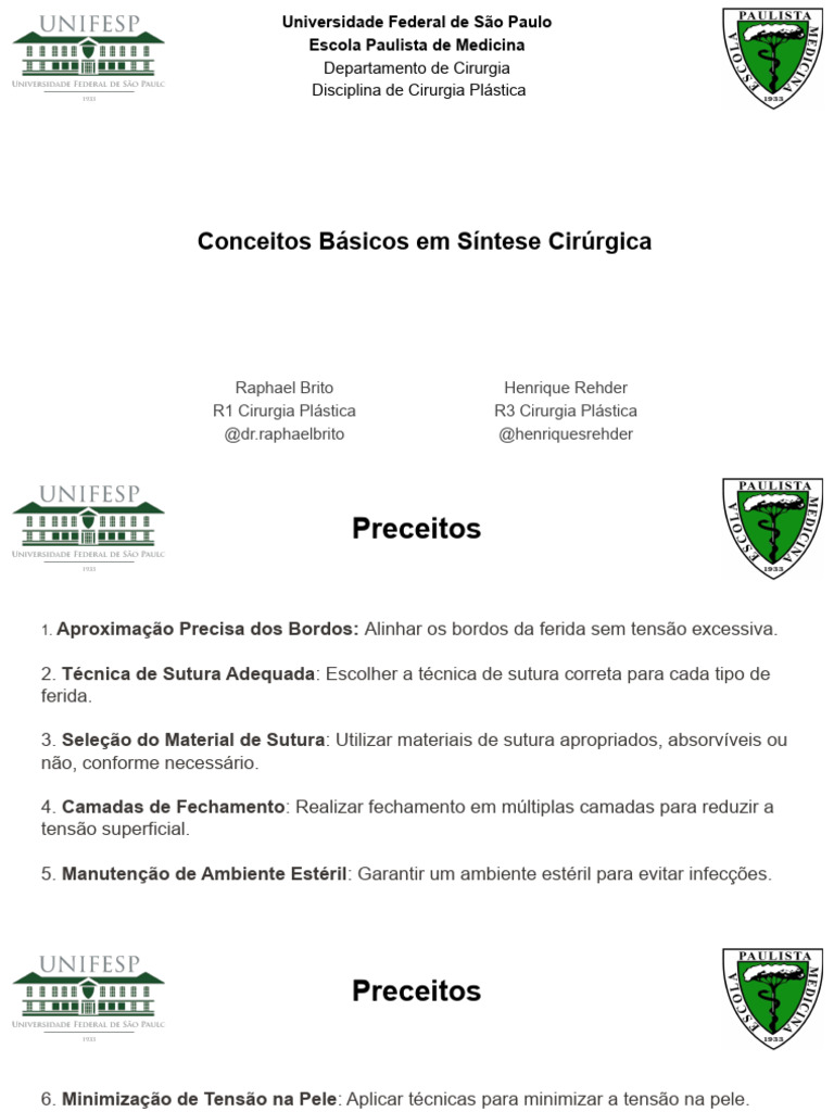 Aula Fios E Suturas Liga Pdf Nylon Inflamação