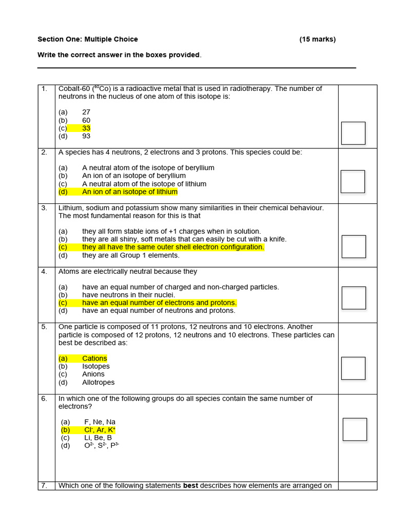 Radioactive Isotopes and Periodic Trends Quiz | PDF | Atoms | Ion