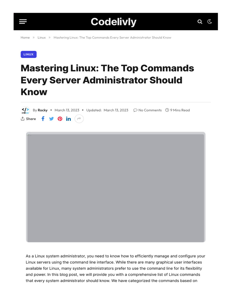 WWW Codelivly Com Mastering Linux The Top Commands Every Server ...