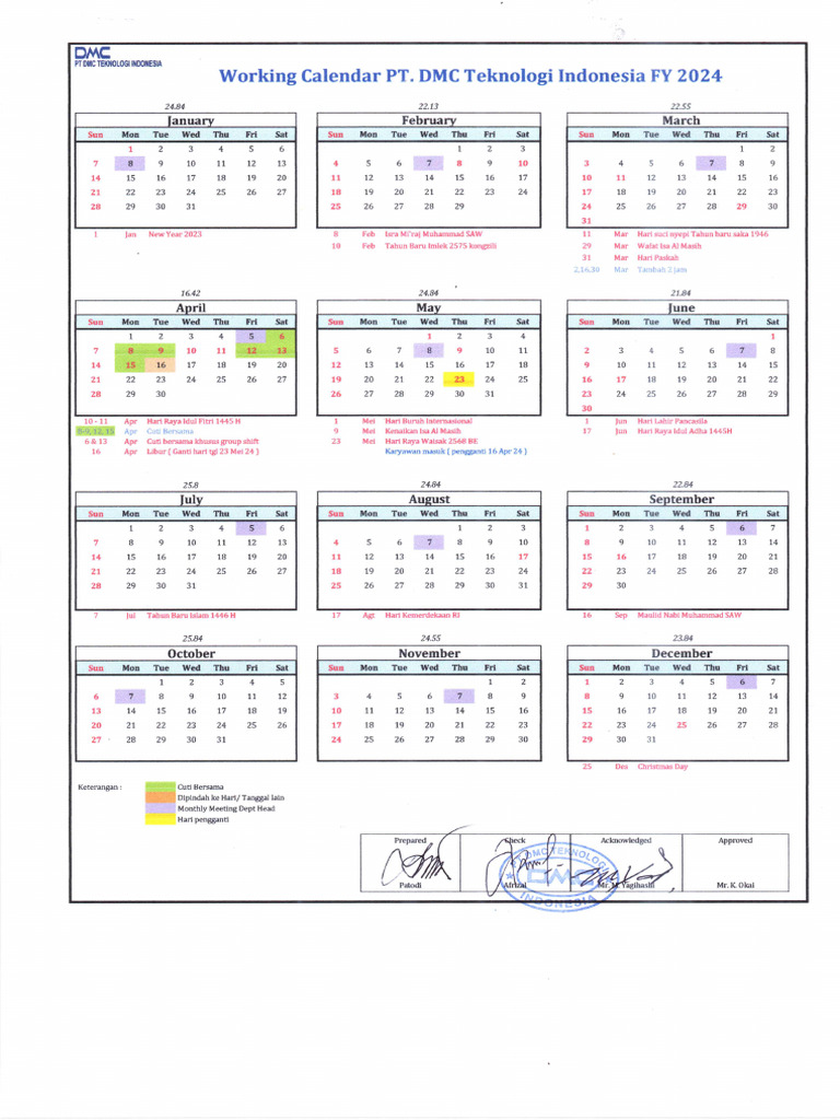 Kalender Kerja DTI 2025 PDF