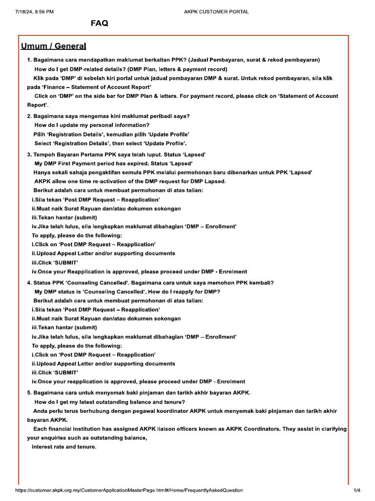 Akpk Faq | PDF