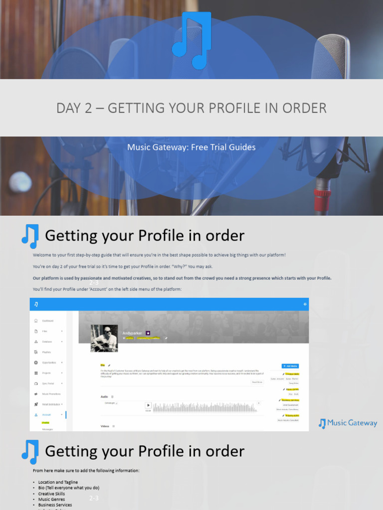 Getting Your Profile in Order | PDF