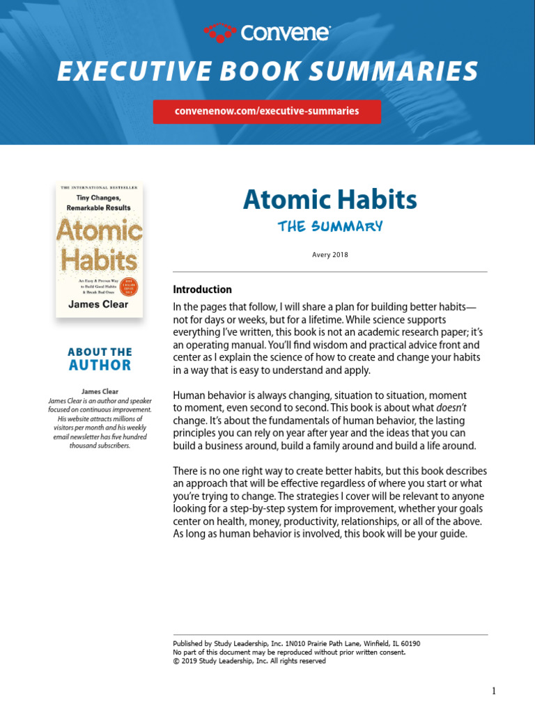 Atomic Habits: Building Better Habits | PDF | Habits | Motivation