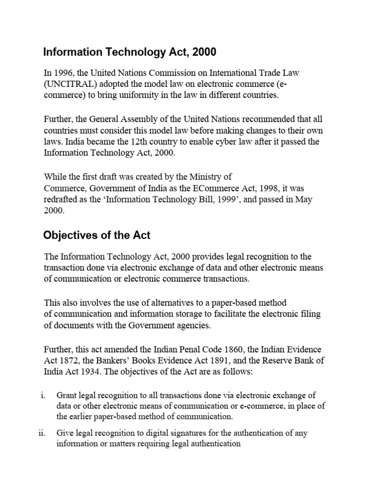 Information technology act 2000 pdf e commerce tribunal