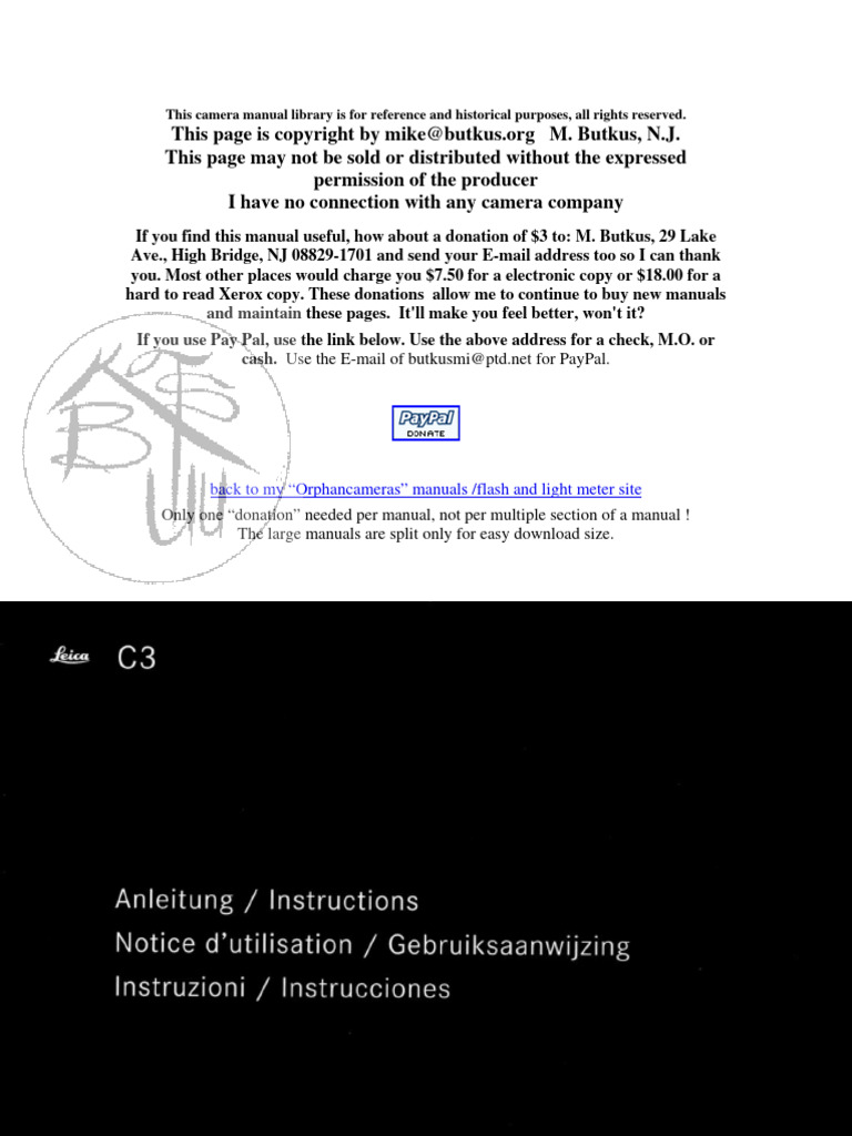 LEICA C3 Instruction Manual | PDF | Equipment | Laboratory Equipment