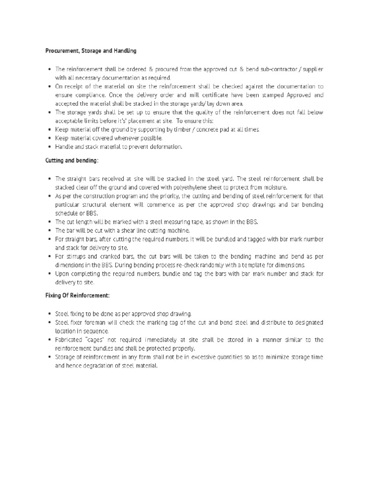 REinforcement Fixing MS | PDF | Concrete | Building Engineering