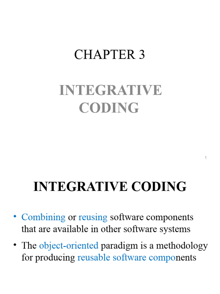 Chapter 3 Integrative Coding | PDF | Inheritance (Object Oriented ...