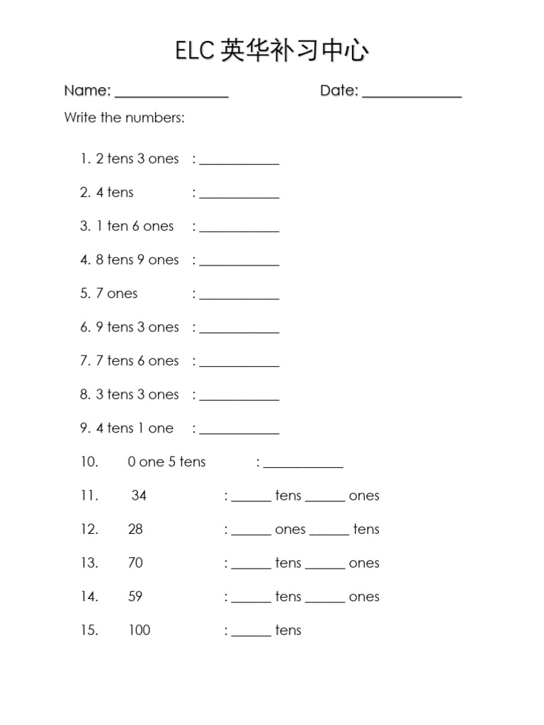 Tens and Ones | PDF | Computers