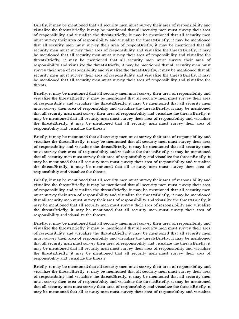 Security Men: Area Threat Assessment | PDF