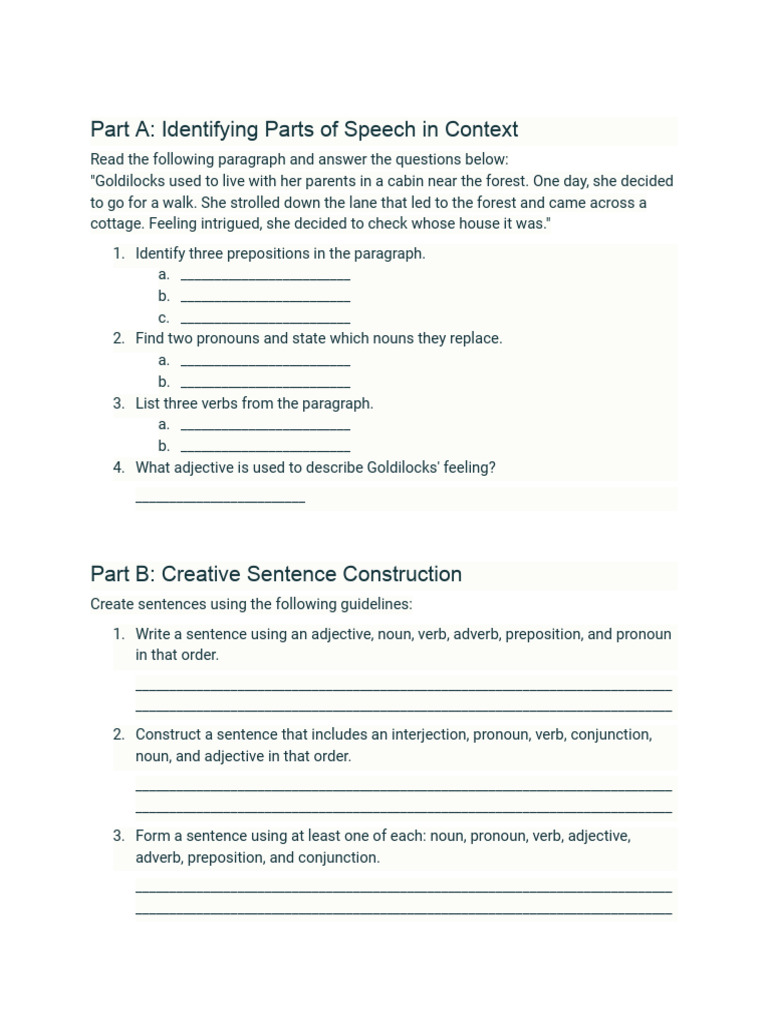 Parts of Speech Test Section 2 | PDF | Part Of Speech | Adverb